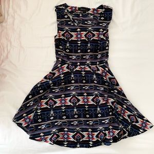 *FWP* Ark & co. Backless Aztec print midi dress S-M
